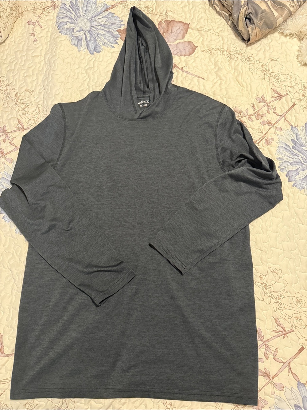 bcg Men's Hooded Long-Sleeve Shirt in Charcoal